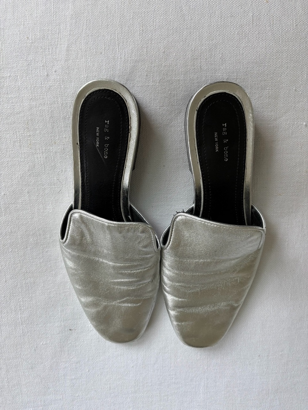 rag & bone Silver Slip-On Mules